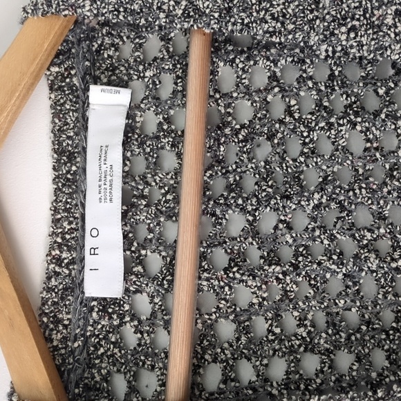 IRO Deep V Neck Ultimate Melange Boucle Spekle Pullover Oversized Lagenlook Sz M - Picture 4 of 10